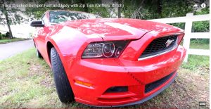 dùng dây rút nhựa gắn mảng nhựa của oto